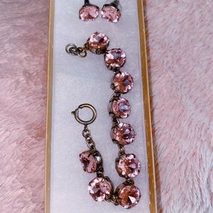 blush colored earring & bracelet set
